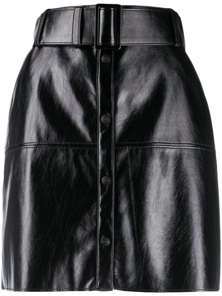 Msgm Belted Panelled Mini Skirt - Black