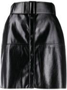 Msgm Belted Panelled Mini Skirt - Black