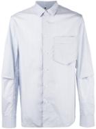 Oamc Striped Pocket Shirt, Men's, Size: Medium, Grey, Cotton