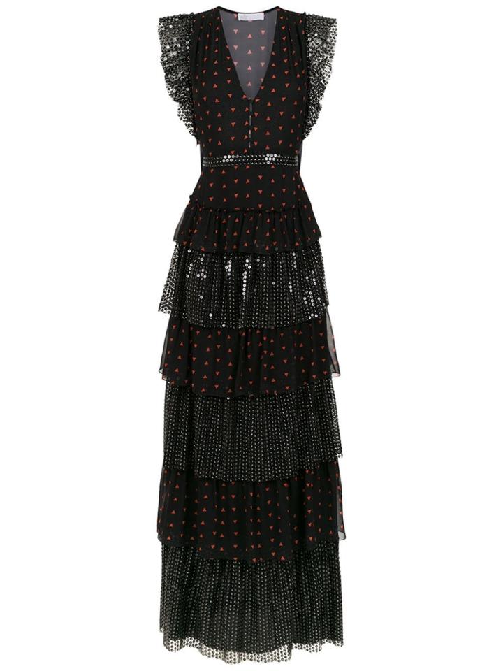 Nk Ruffled Silk Dress - Black