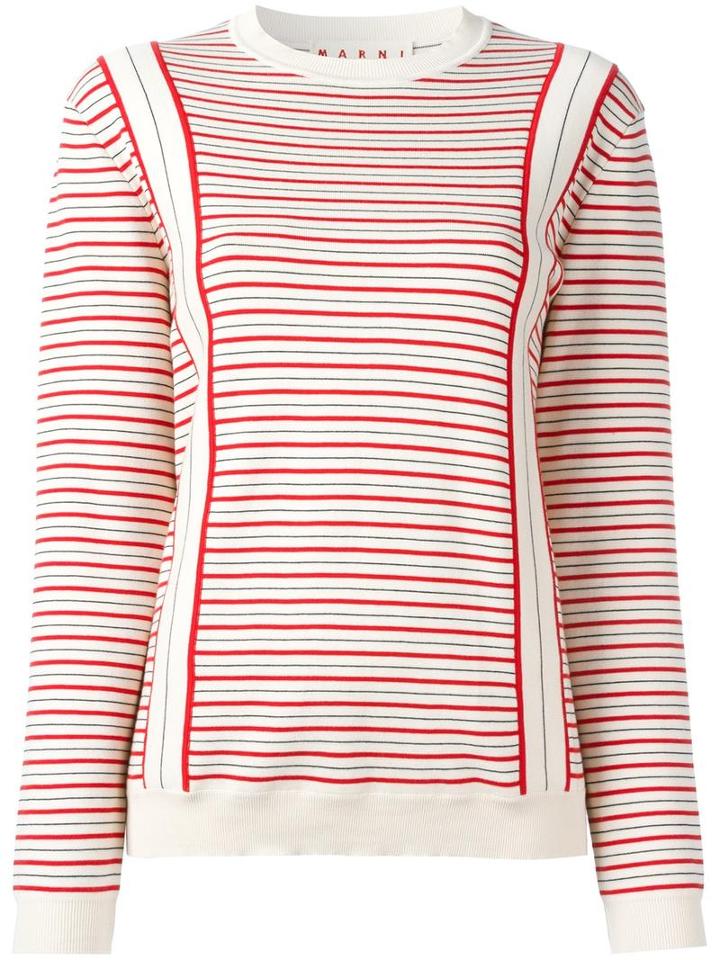 Marni Striped Sweatshirt, Women's, Size: 42, Nude/neutrals, Cotton