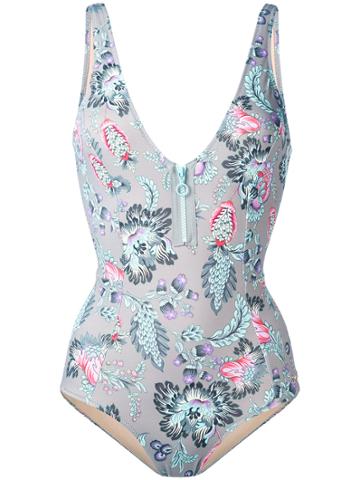 Emmanuela Swimwear Zipped One-piece Swimsuit - Grey