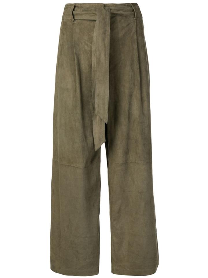 Desa 1972 Suede Palazzo Pants - Green