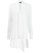 Plein Sud Fringed Neck Tie Blouse, Women's, Size: 38, White, Silk