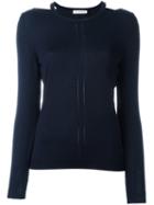 Altuzarra Cut-off Shoulders Knitted Blouse, Women's, Size: Medium, Blue, Merino
