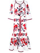 Vita Kin - Floral Motif Dress - Women - Linen/flax - One Size, White, Linen/flax