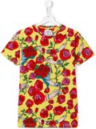10x10 An Italian Theory Kids Roses Print T-shirt, Girl's, Size: 14 Yrs, Yellow