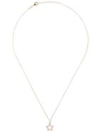 As29 18kt Yellow Gold Mini Charm Open Star Diamond Necklace