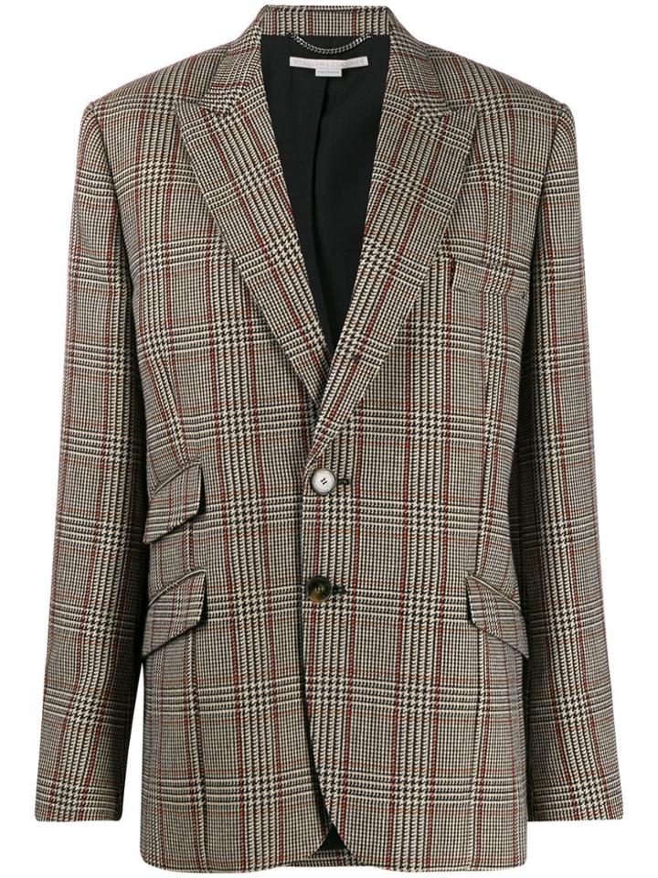 Stella Mccartney Single-breasted Check Blazer - Neutrals