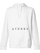 Stussy Logo Print Hoodie, Men's, Size: Xl, White, Cotton/polyester