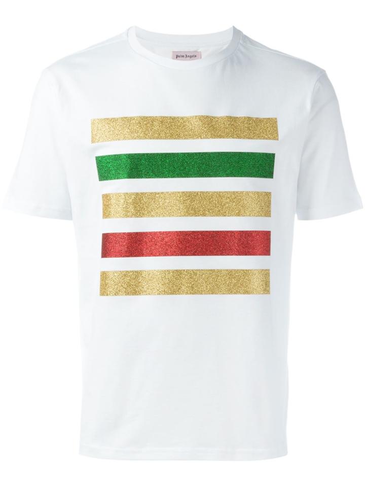 Palm Angels Glitter Stripe T-shirt - White