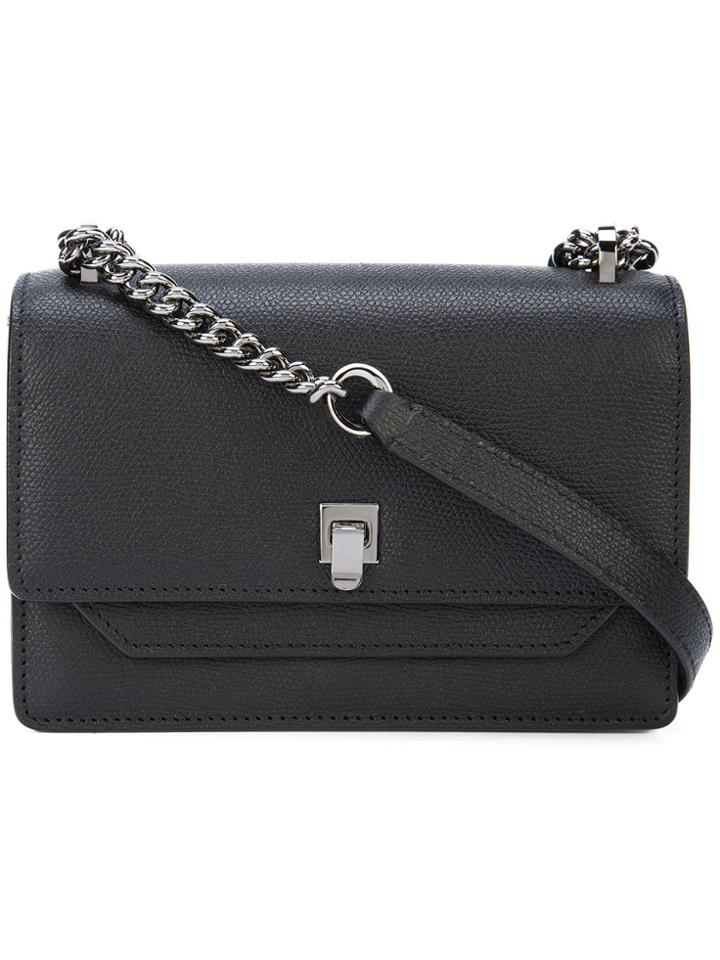 Valextra Foldover Flap Shoulder Bag - Black