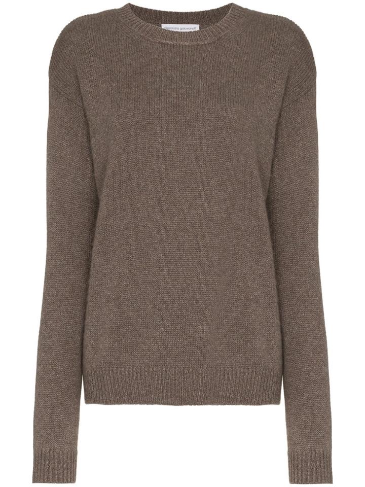 Alexandra Golovanoff Taupe Oversized Cashmere-blend Sweater - Grey