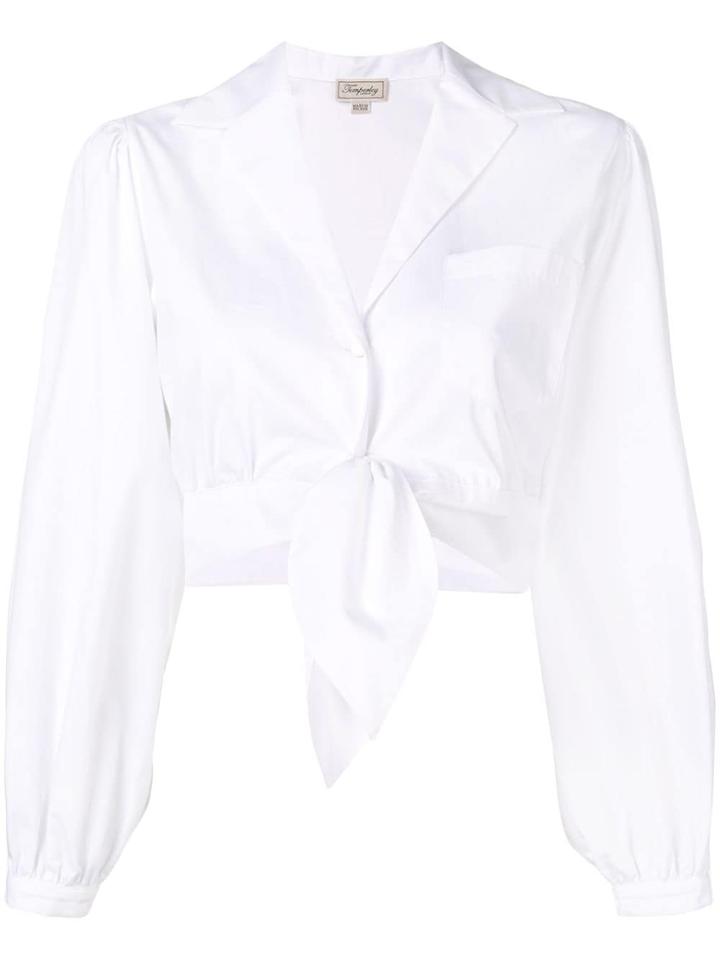 Temperley London Isla Cropped Shirt - White
