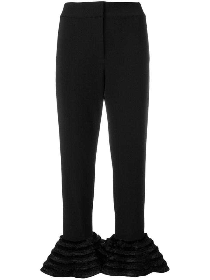Alexis Ruffled Flare Trousers - Black
