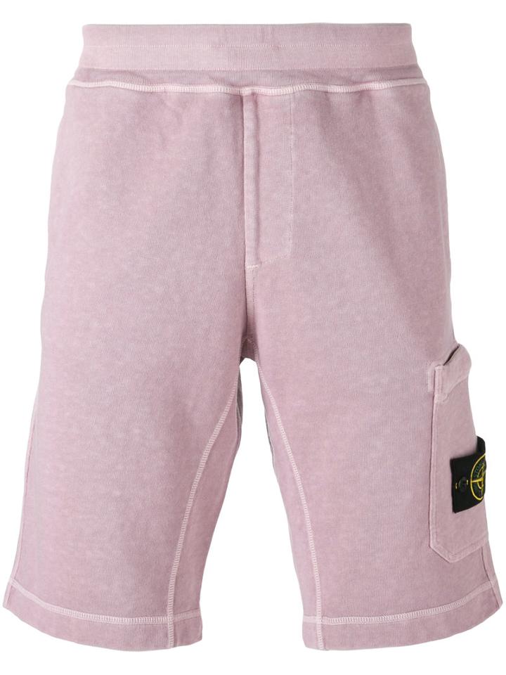 Stone Island - Patch Pocket Track Shorts - Men - Cotton - Xxl, Pink/purple, Cotton