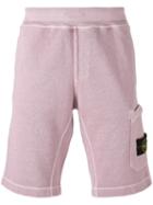 Stone Island - Patch Pocket Track Shorts - Men - Cotton - Xxl, Pink/purple, Cotton