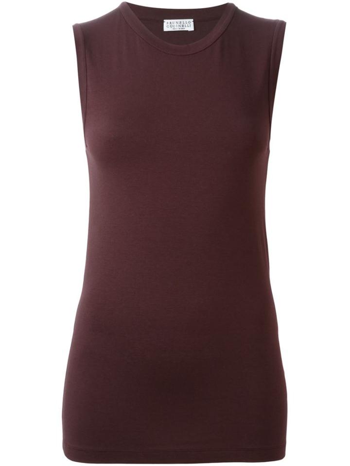 Brunello Cucinelli Classic Tank Top, Women's, Size: Large, Red, Cotton/spandex/elastane
