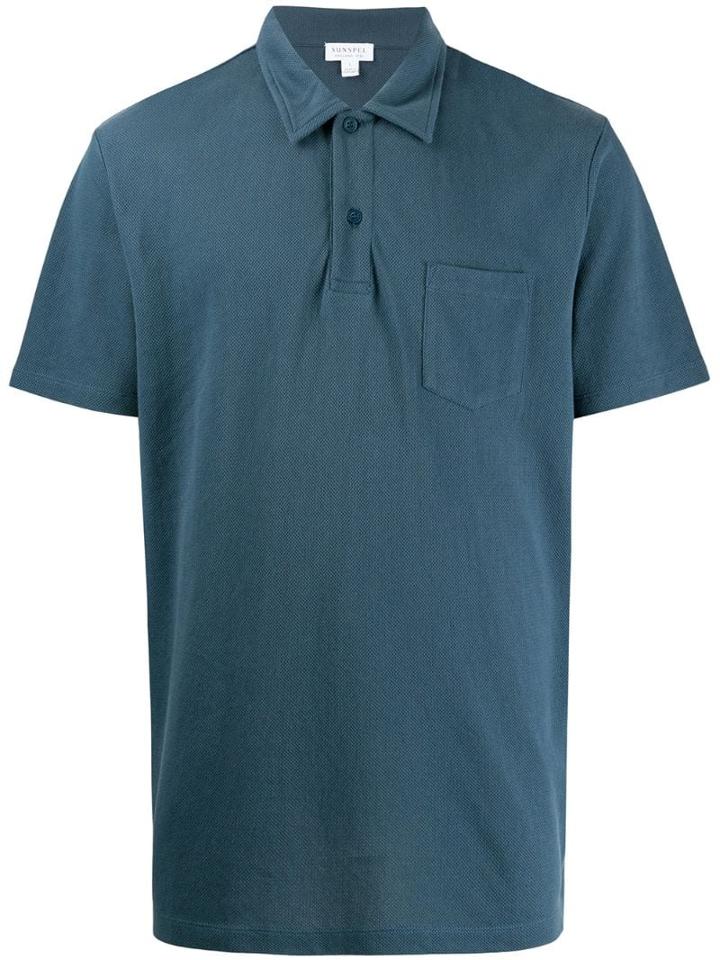 Sunspel Riviera Polo Shirtr - Blue