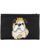 Dolce & Gabbana Dog Print Clutch - Black