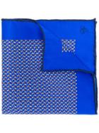 Canali Patterned Pocket Square - Blue