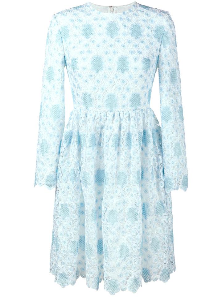 Huishan Zhang - Crochet Lace Dress - Women - Polyester/silk - 10, Blue, Polyester/silk