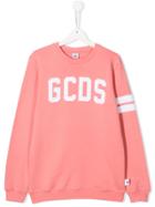 Gcds Kids Logo Print Sweatshirt - Pink