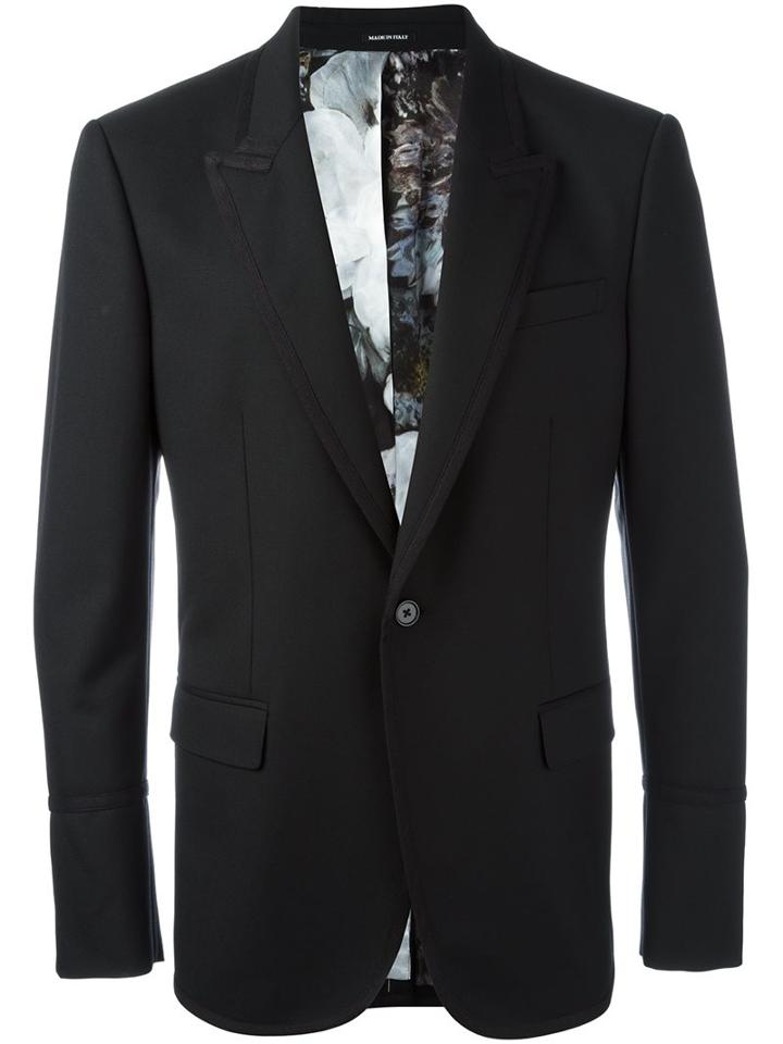 Alexander Mcqueen One Button Blazer, Men's, Size: 54, Black, Viscose/wool