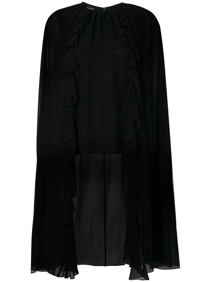 Giambattista Valli Sheer Cape Blouse - Black