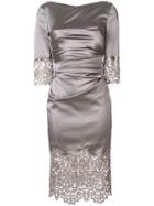 Talbot Runhof Lace Panel Dress - Grey