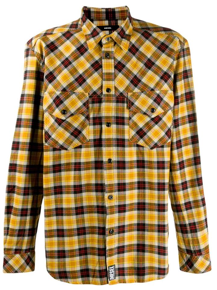 Diesel Western Shirt In Yarn Dyed Check - Yellow