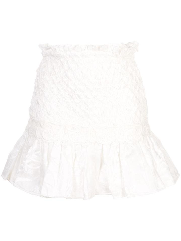 Alexis Peplum Hem Skirt - White