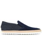 Tod's Raffia Trim Slip-on Sneakers