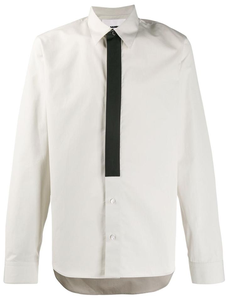 Jil Sander Plain Contrasting-panel Shirt - Grey