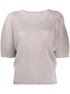 Pleats Please By Issey Miyake Short-sleeve Pleated Top - Neutrals
