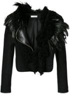 Lanvin Feather-trimmed Jacket - Black