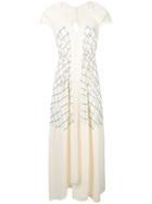 Victoria Beckham Checked V-neck Dress - Yellow