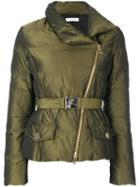 Versace Collection - Belted Puffer Jacket - Women - Feather Down/polyester - 44, Green, Feather Down/polyester