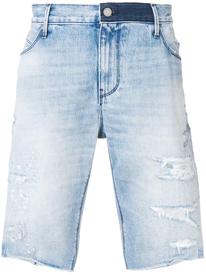 Rta Straight-leg Denim Shorts - Blue