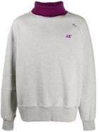 Ader Error Contrast-rollneck Sweatshirt - Grey