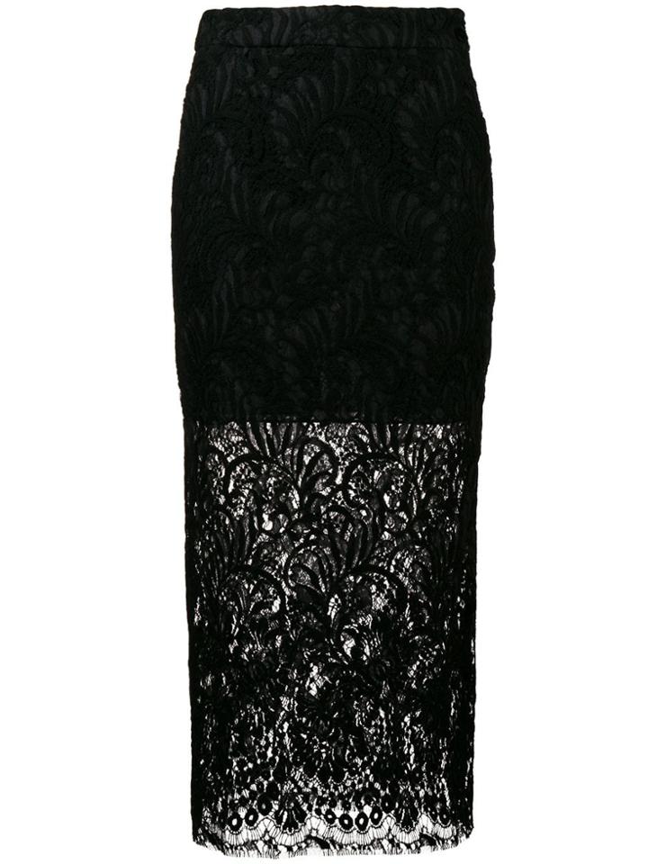 Stella Mccartney Lace Midi Skirt - Black
