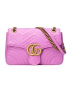 Gucci - Gg Marmont Matelassé Shoulder Bag - Women - Leather/metal/microfibre - One Size, Women's, Pink/purple, Leather/metal/microfibre