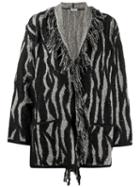 Liu Jo Zebra Intarsia-knit Cardigan - Black
