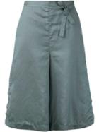Cityshop - Knee Length Shorts - Women - Linen/flax/polyester/tencel - 38, Green, Linen/flax/polyester/tencel