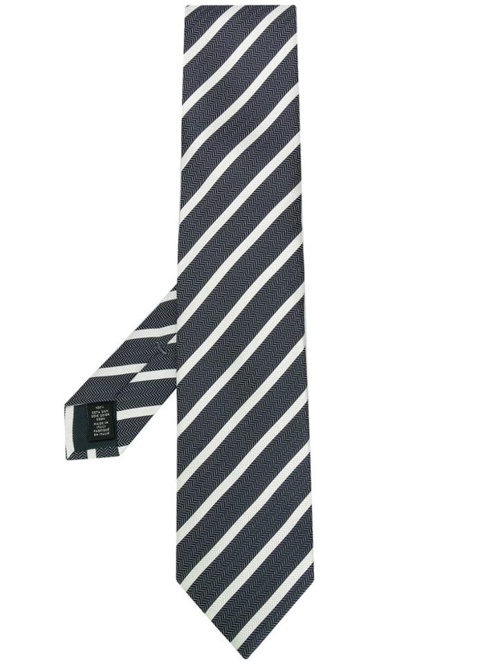 Ermenegildo Zegna Striped Silk Tie - Blue