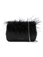 Loeffler Randall Maisie Feather-embellished Clutch - Black