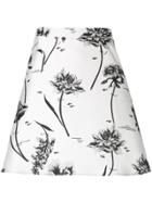 Markus Lupfer Floral Print A-line Skirt - White