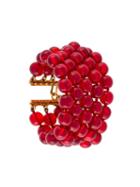 Chanel Vintage Five Tier Beaded Bracelet, Women's, Red