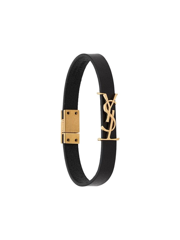 Saint Laurent Monogram Detail Bracelet - Black
