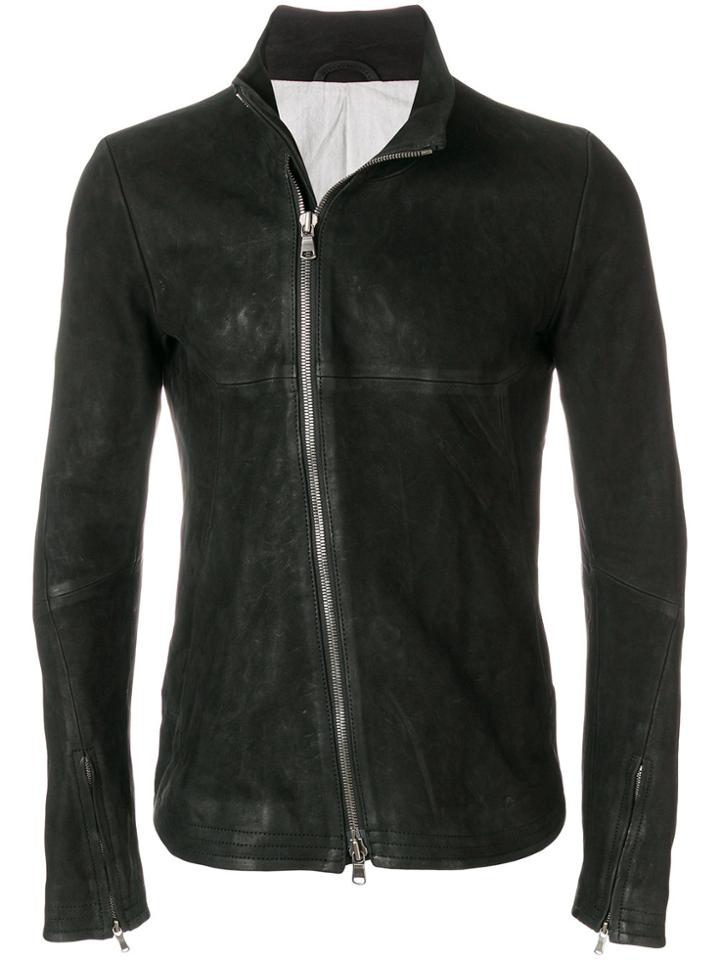 The Viridi-anne Leather Zip Jacket - Black